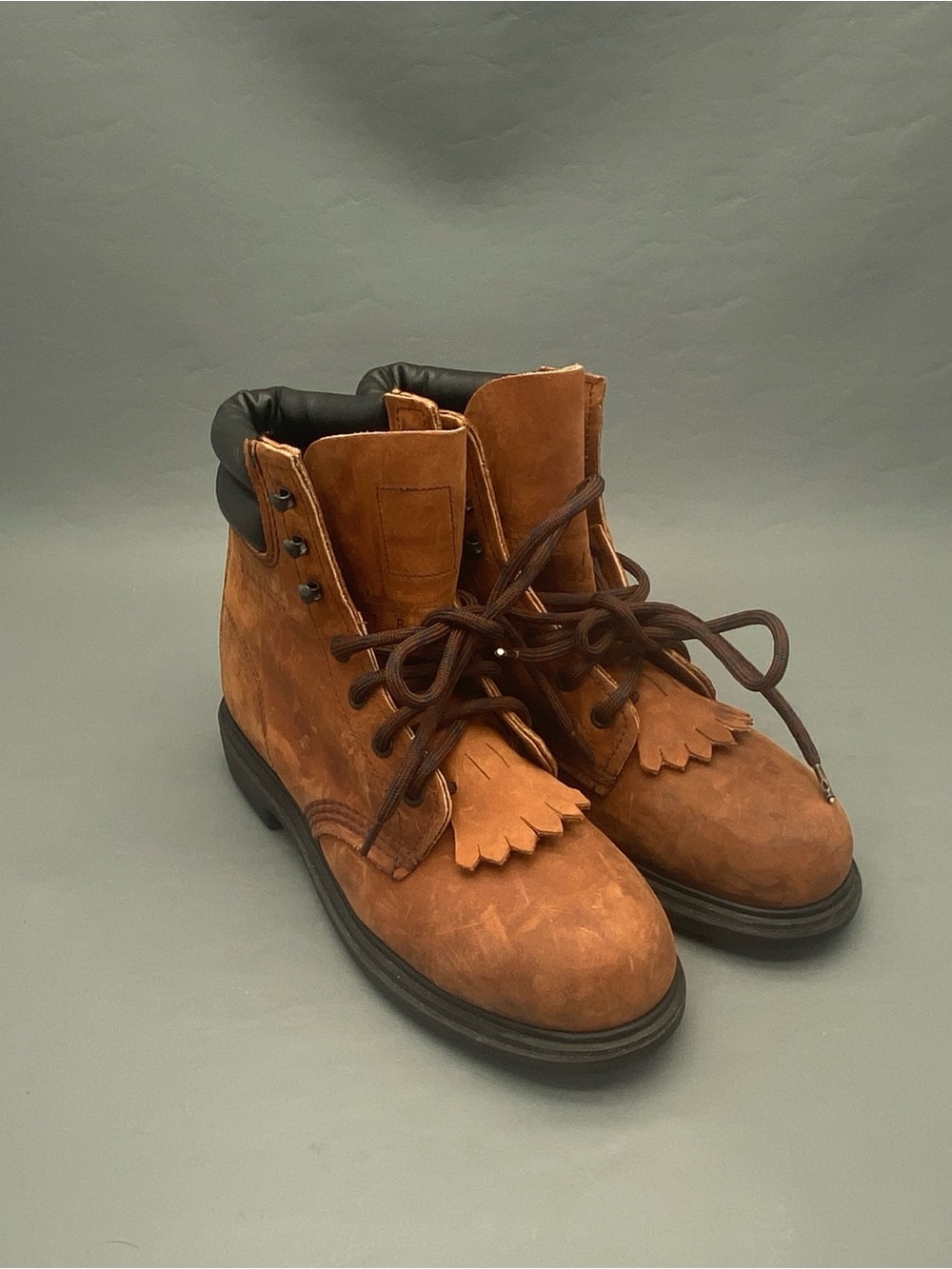 Vintage Red Wings 2369 Womens Leather Work Kiltie Boots Size 7 B Brown USA Made